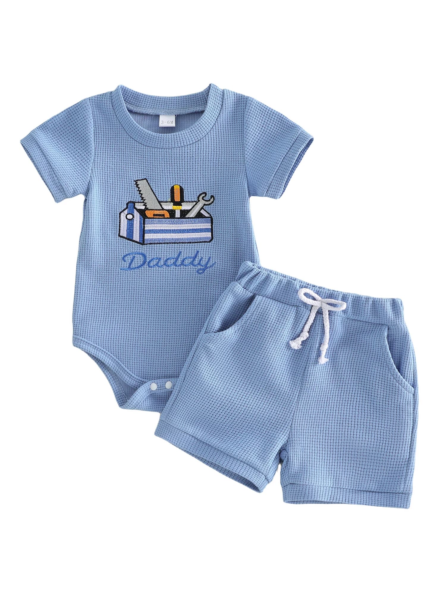 Grazioso completo da bambina in 2 pezzi, dolce body con stampa floreale e maniche arricciate e pantaloncini con fiocco per divertimento estivo