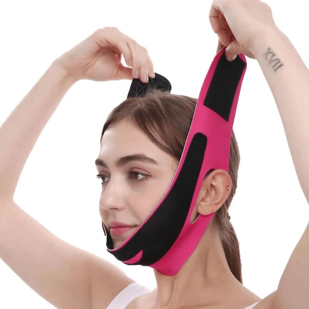 Benda modellante per il viso a forma di V, cinghia per il sollevamento del mento e delle guance, fascia per massaggio facciale, strumento di bellezza, strumento per la cura del viso