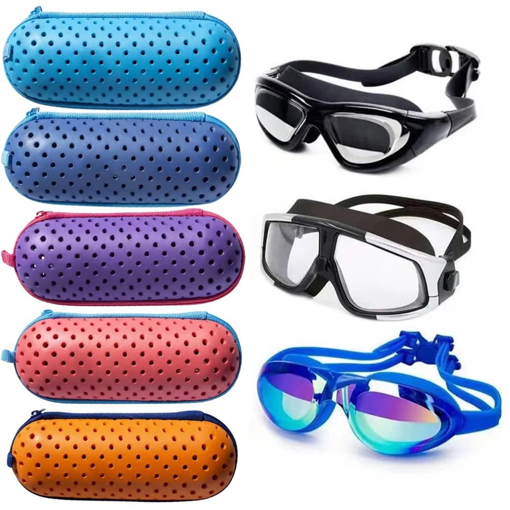 Cushion for Swimming Eyelets with Clips and Draining Holes, Breathable Hood with Hinge for Men, Women and Children