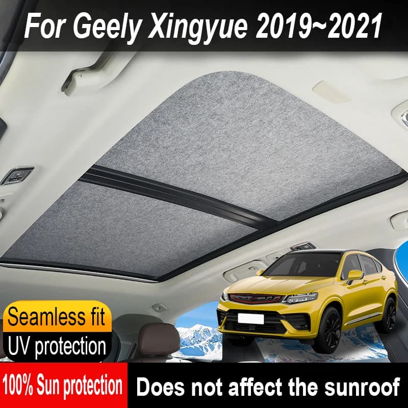 Car Sunroof Insulation Roof Visor For Geely Xingyue 2019~2021 Protection Anti-UV Electrostatic Adsorption Sky Curtain Sunshade