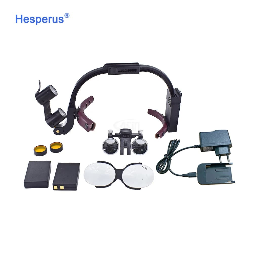 de ntal Faro chirurgico Ingrandimento 2,5x/3,5x Binocolo / de ntal Loupes con luce per lampada frontale per apparecchiature da laboratorio