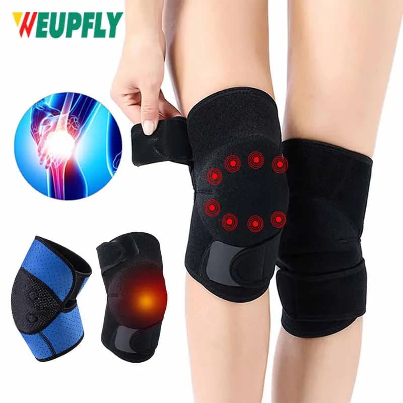 1 paio di Leggings per ginocchio autoriscaldanti in tormalina supporto per tutore ginocchiere per terapia magnetica massaggiatore per ginocchio regolabile assistenza sanitaria