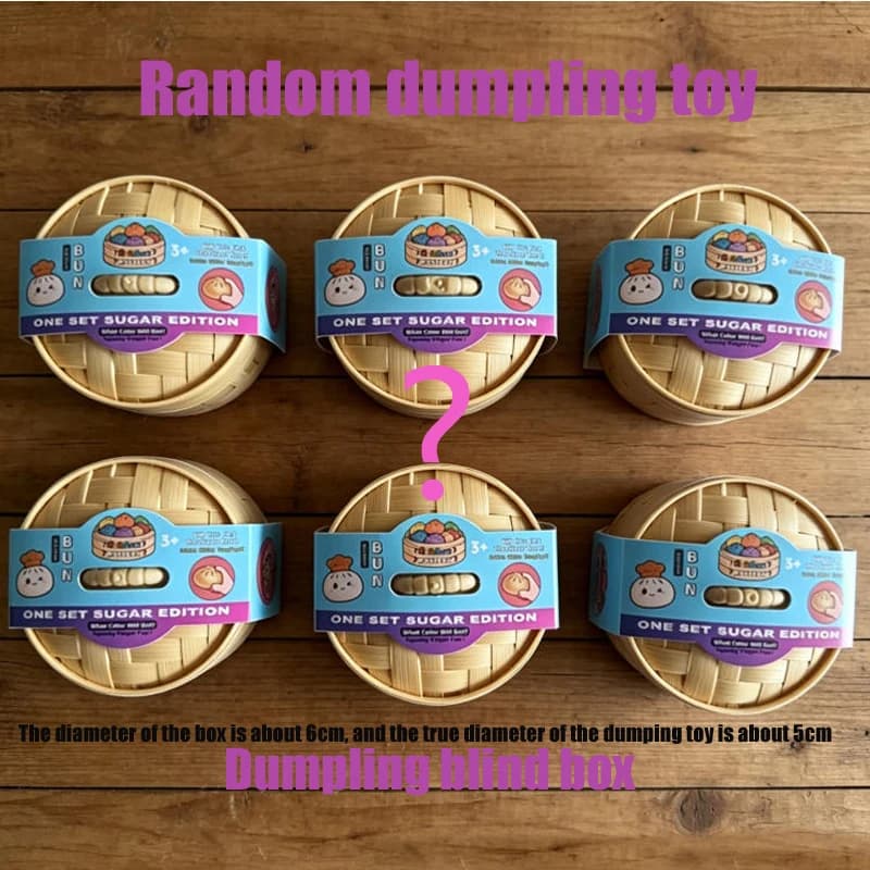 Dumpling Blind Box Squishy with Box Dumplings Sensory Steamer Soft TPR Dough Ball for Decompression Fidget Toy Stress Relief Toy
