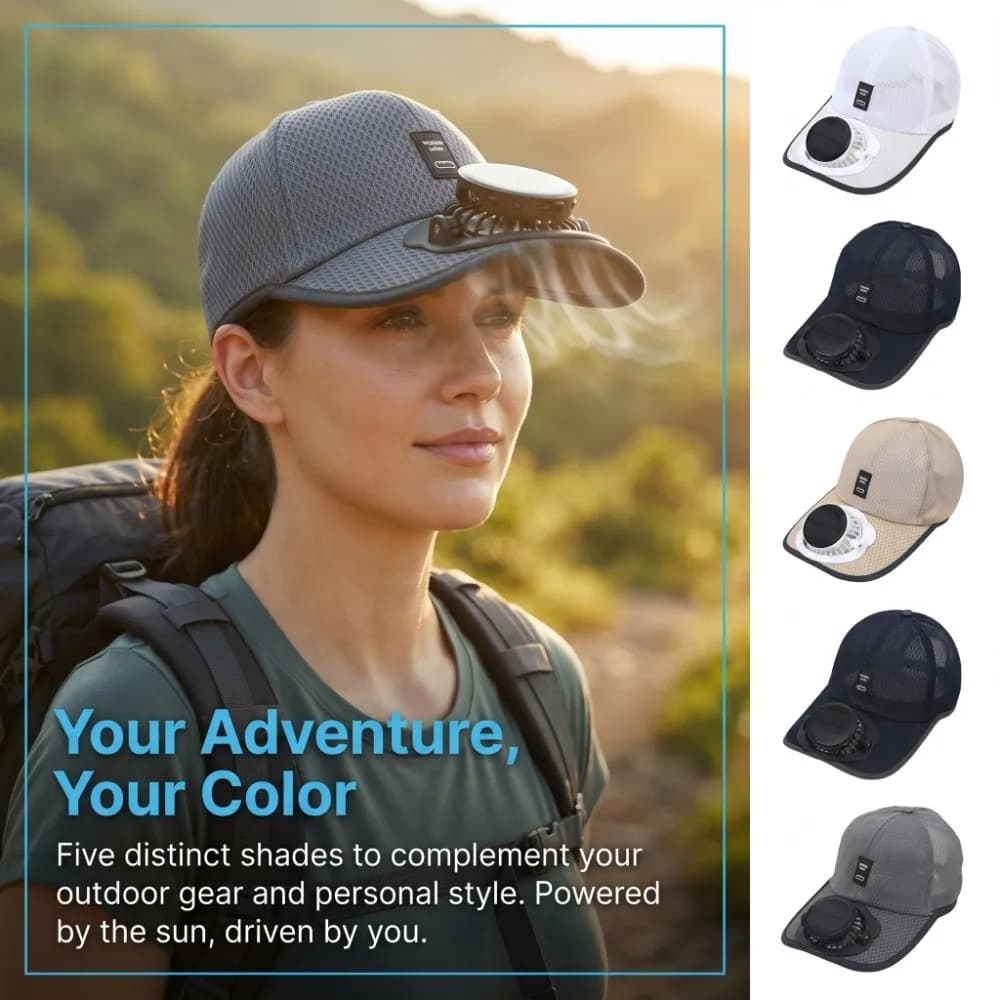 Sun Protection Solar Powered Fan Hat UV Protection Strong Wind Baseball Cap with Fan Lightweight Unisex Breathable Mesh Sun Hat