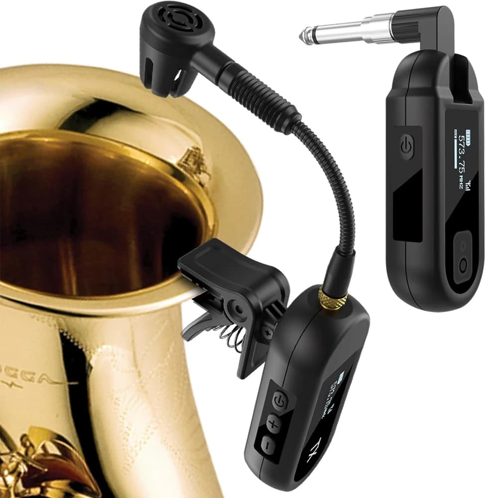 UHF Saxophone Wireless Microphone System Suitable For Outdoor or Stage Performances, For Various Instruments Such as Erhu，Bass