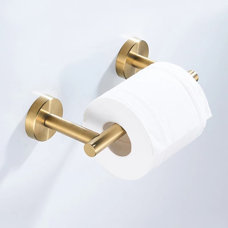 Portarotolo per carta igienica in acciaio inossidabile Portarotolo per carta igienica a parete Appendiabiti dorato per bagno Articoli per la casa Hardware