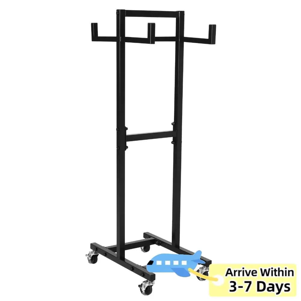 39.37 inch metal jump rope trolley with wheels, space saving, mobile, for home, gym, office