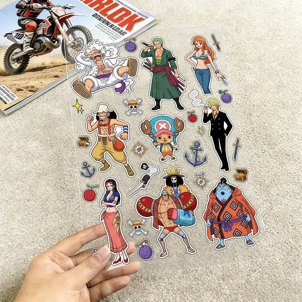 Adesivi Riflettenti per Moto ONE PIECE, Decalcomanie in Vinile Impermeabili per Casco, Serbatoio e Bici