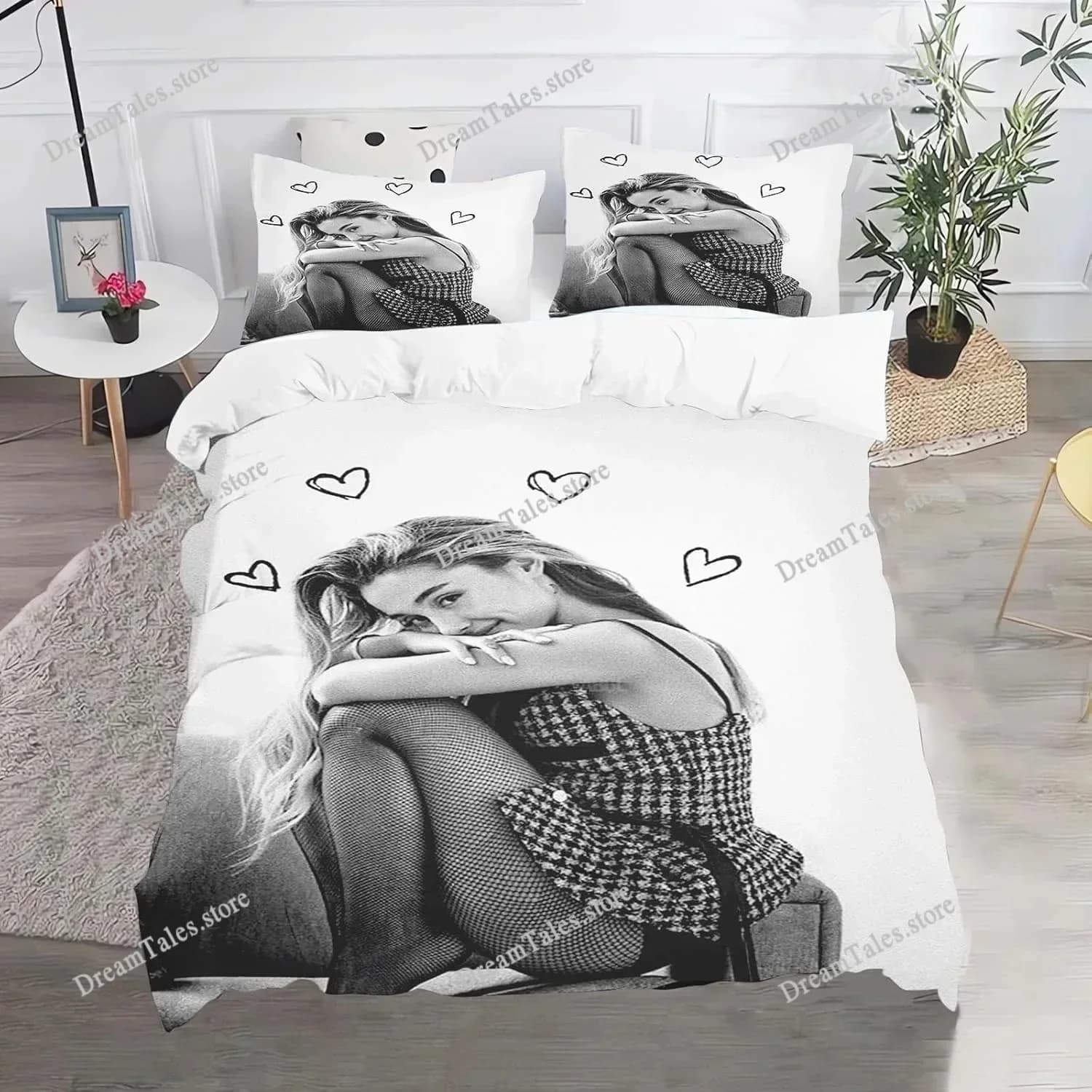 Set di Biancheria da Letto con Stampa Digitale 3D di Ariana Grande, Copripiumino e Trapunta, Regalo per Ragazzi e Ragazze 741