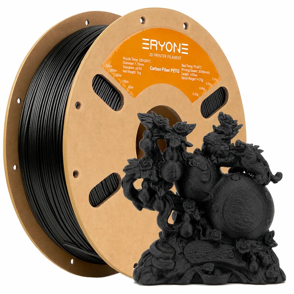 ERYONE Carbon Fiber PETG Filament 1.75mm +/- 0.03mm, 3D Printing Filament PETG CF