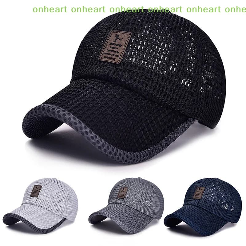 Cappellino da baseball estivo in rete per uomo, regolabile, traspirante, ad asciugatura rapida, per corsa, sport all'aperto, per uomo e donna