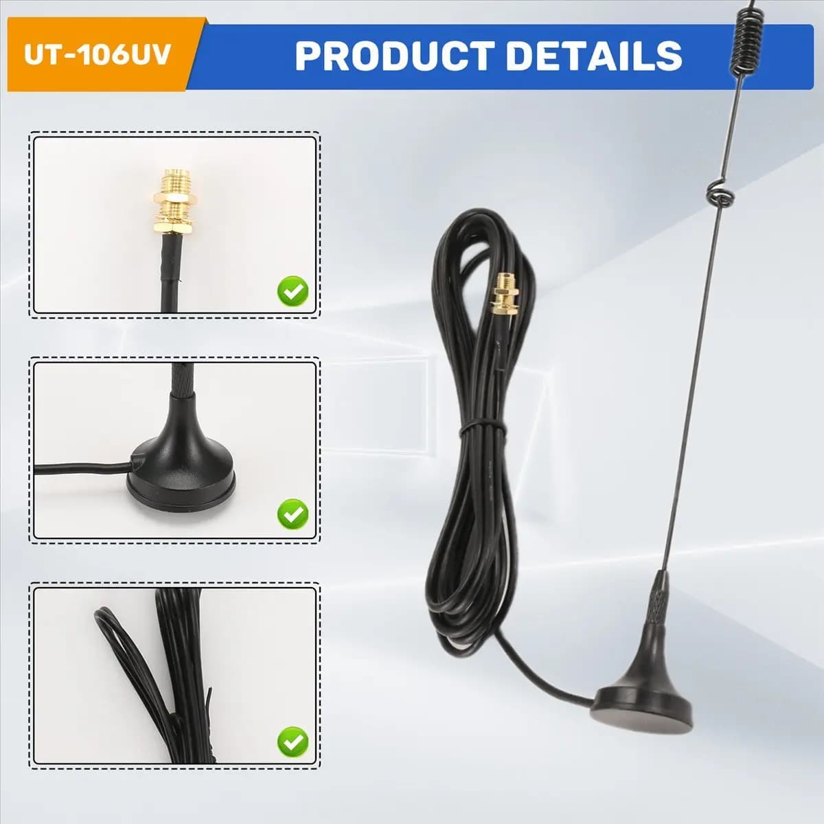 Sep. UT-106UV walkie talkie antenna DIAMOND SMA-F UT106 per HAM Radio UV-5R -888S UV-82 UV-5RE antenna lunga