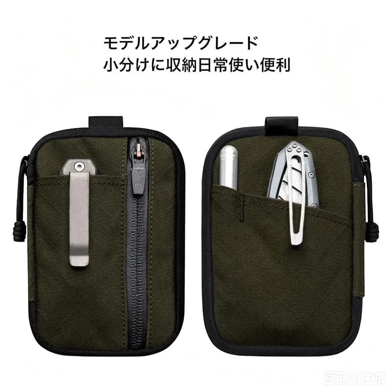 X-Pac Multi-tool Slots EDC Organizer Pouch Zipper Wallet Pouch ID Card Holder Wallet Bag For Money, Coin, Card, Key, Tools