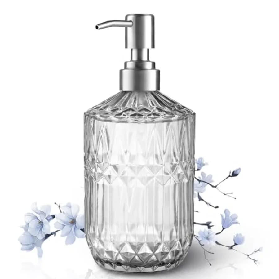 3OZ Refillable Glass Soap Dispenser for Hand Soap and Lotion