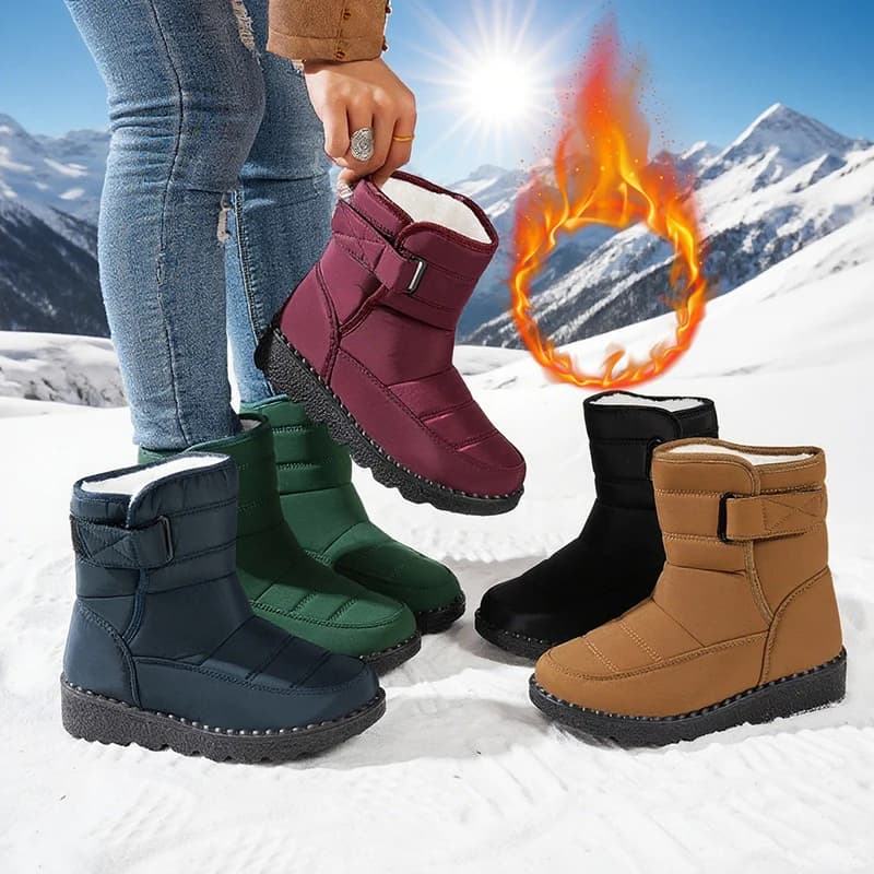Plus Size 43 Women's Winter Snow Boots Non Slip Waterproof Plush Lined Ankle Boots Women Thick Sole Warm Cotton Padded Shoes