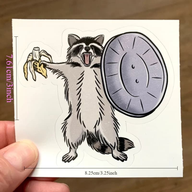Raccoon Warrior Pattern Waterproof Vinyl Stickers Funny Decals for Car Laptop Suitcase Skateboard