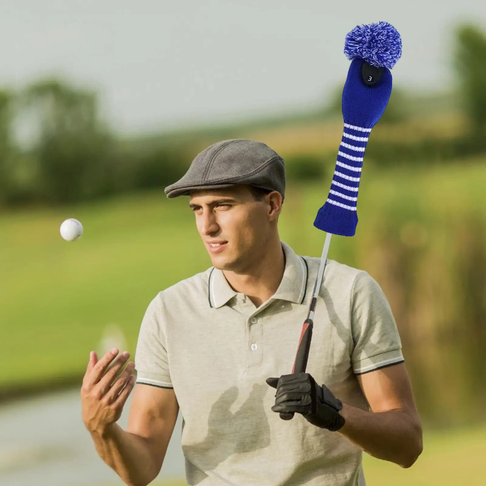 Copritesta per mazze da golf Copritesta per mazze da golf per boschi 3 pezzi Protezioni per bastoncini per maglieria morbida Accessori sportivi per palline