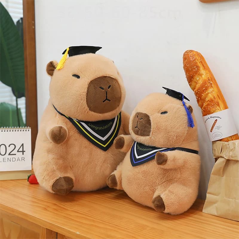 Plush Toy Capybara Doctor Graduation Gift Cute Stuffed Animal for Kids Birthday Xmas Present Home Decor Nap Pillow Wholesale