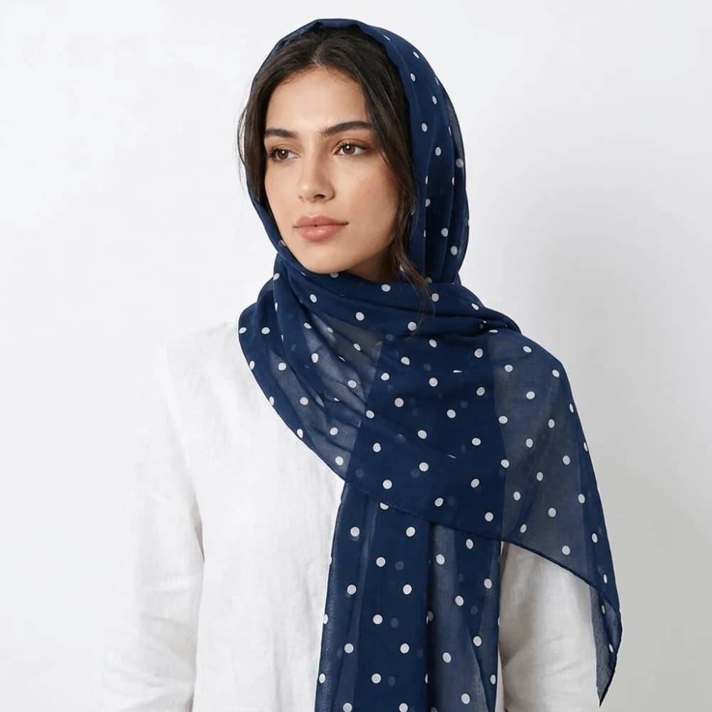 Sweet Sunscreen Polka Dot Headscarf Long Head Wrap Hijab Scarf Veil Turban Thin Large Shawl Women