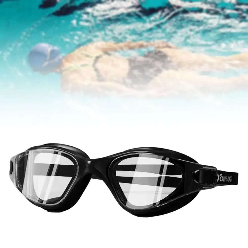 Anti-fog Adult Swimming Goggles Set with Nose Clip with Ear Plugs Silicone Swim Cap Ultralight UV Protection Diving Eyewear