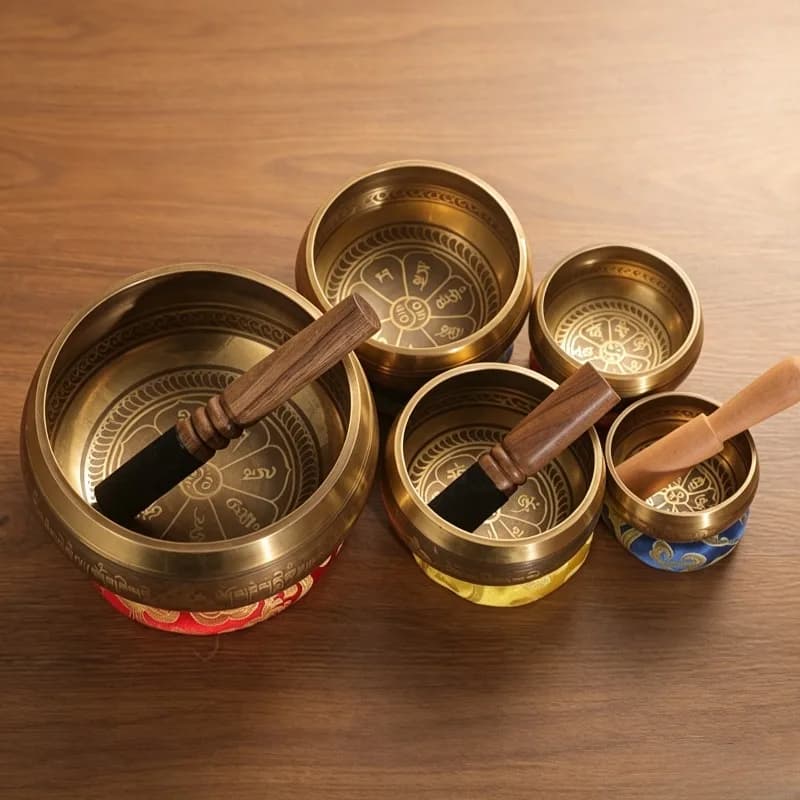 Nepal Handmade Singing Bowl Copper Sound Bowls Meditation Yoga Sound Healing Singing Bowl Buddhism Tibetan Percussion Instrument