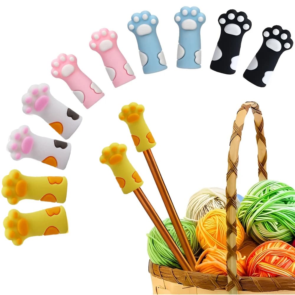 5/10/15 Cat Claw tappo per maglieria Ago per maglieria multicolore protezione punto forniture per maglieria e uncinetto in silicone