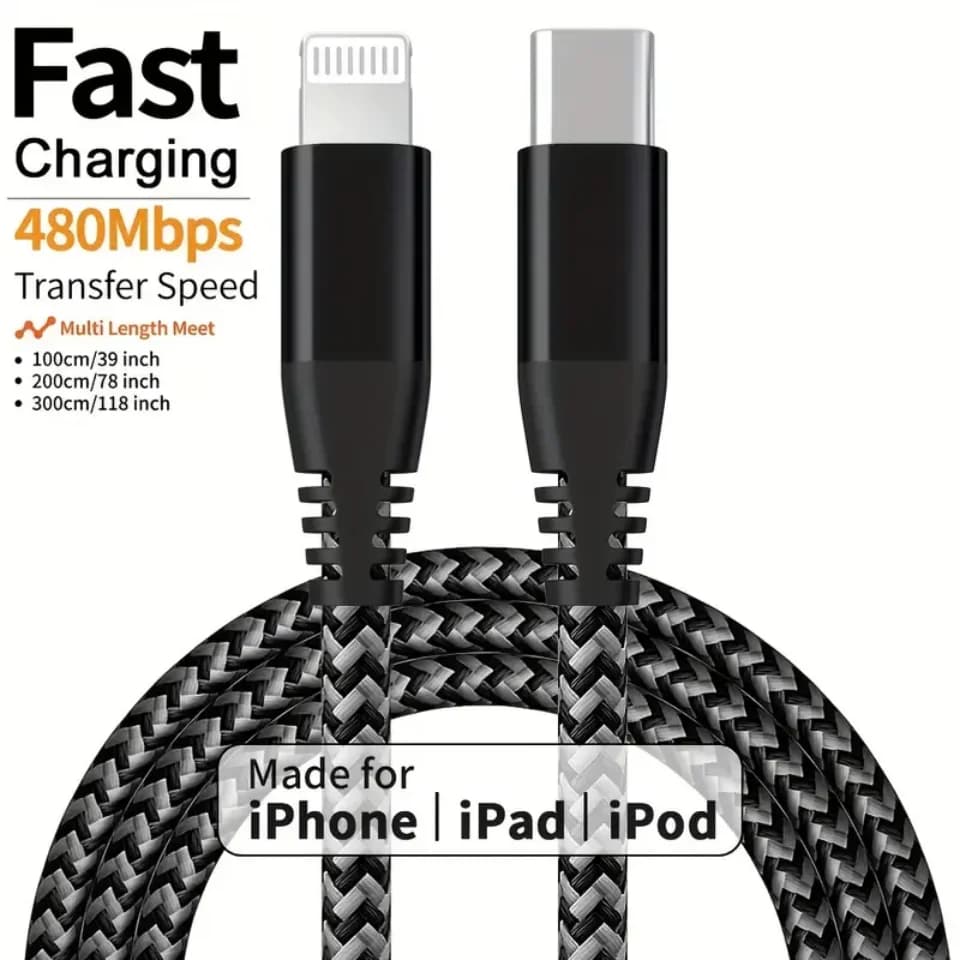 MFi Certified Fast Charging Cable Nylon Braided Cord USB C to Lightning Cable Fast Charging Data Transfer for iPhone 14 13 12 11