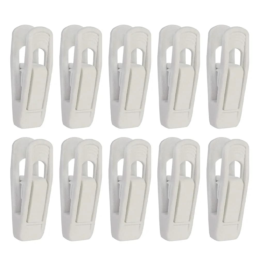 10Pcs Black Flocked Hanger Clips Secure Grip Non-Slip Clothes Organizer for Pants Skirts Blouses Wrinkle Free Storage Solution