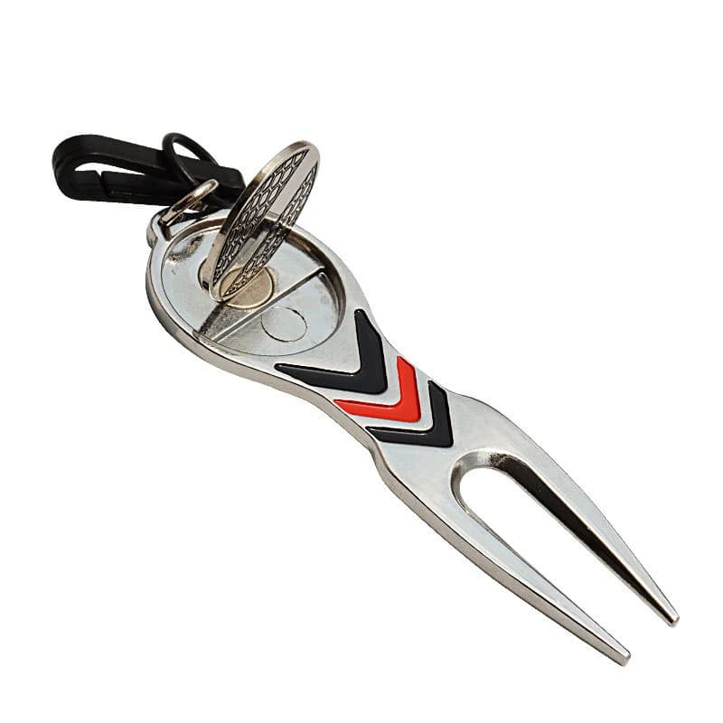 [SH] 1 Pezzo Strumento di Riparazione Golf, Marcatore Magnetico in Lega per Palline con Gancio da Cintura, Accessori Standard per Golf