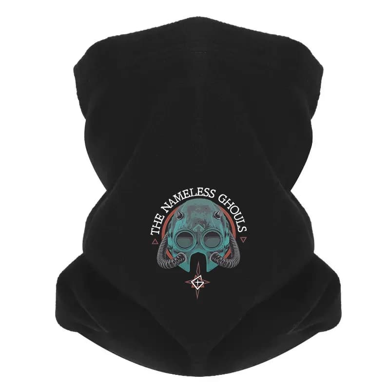 Ghoulish helmet tubes emblem black Man Windproof scarf Mask Leg for neck Hat Women's cap Outdoor Copricapo Winter Multifun