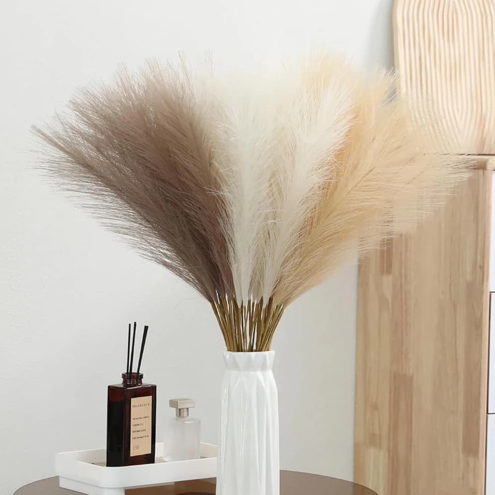 15/20Pcs 55CM Artificial Pampas Grass Fake Reed Plant Bunch for Home Room Decor Garden Wedding Decoration DIY Vase Ornaments