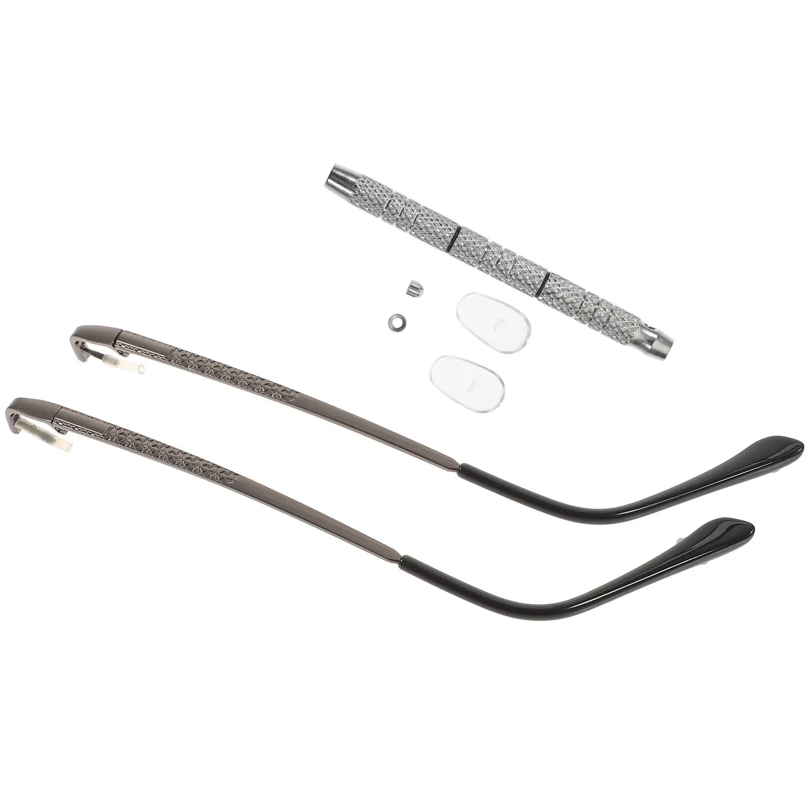 1Set Glasses Repair Kit Complete Eyeglasses Arm Nose Pad Screwdriver Screw Replacement Parts Suitable for Sunglasses Temple Legs