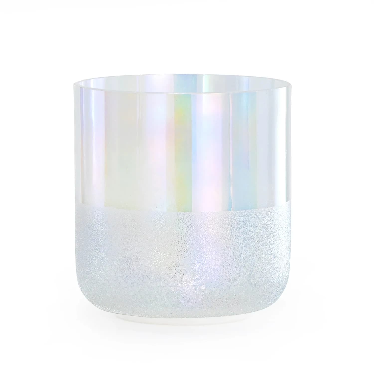 Ice Flower White Crystal Singing Bowl, Stress Relief Yoga Alchemy Bowl, Colorful Music Meditation Clear Quartz Sound Bowl