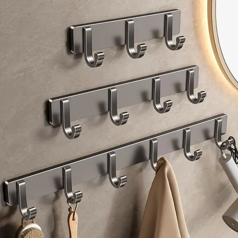 Adhesive Wall Coat Rack Hooks No Drilling Door Behind Clothes Hanger Storage for Hat Towel Portable Bag Clothes Bathroom Hanger