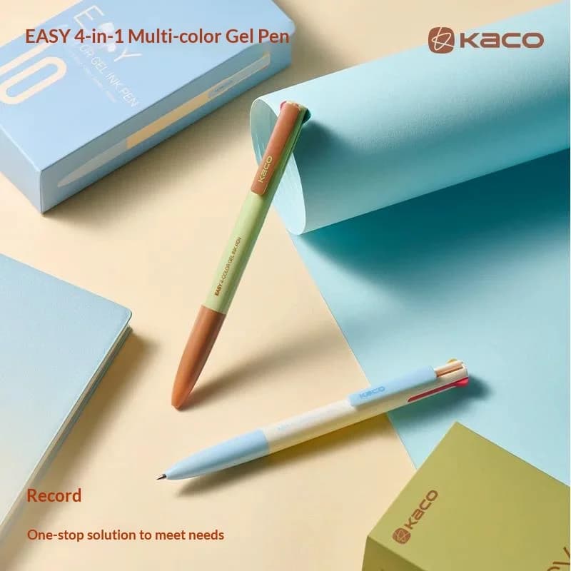 KACO Modular Multi-Pen,4-Colors Gel Pens 0.5mm Smudge-Free Aesthetic Morandi Color Barrel For Office School Supplies,Planners
