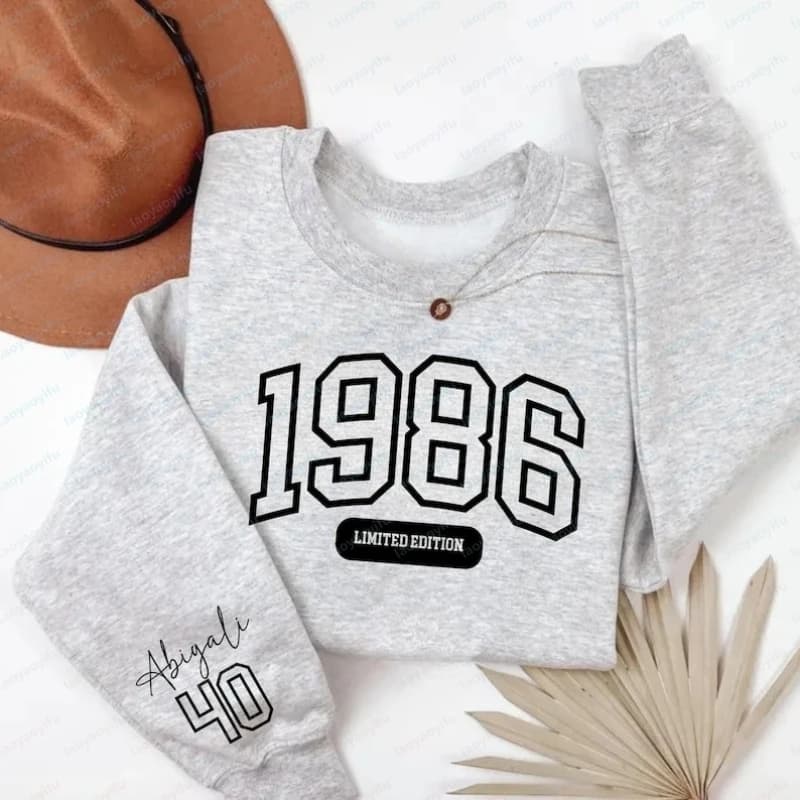 Felpa Personalizzata per 40° Compleanno, Maglietta 'Capitolo 40', Pullover Vintage 1986, Regalo di Compleanno per Donne, Abbigliamento e Top