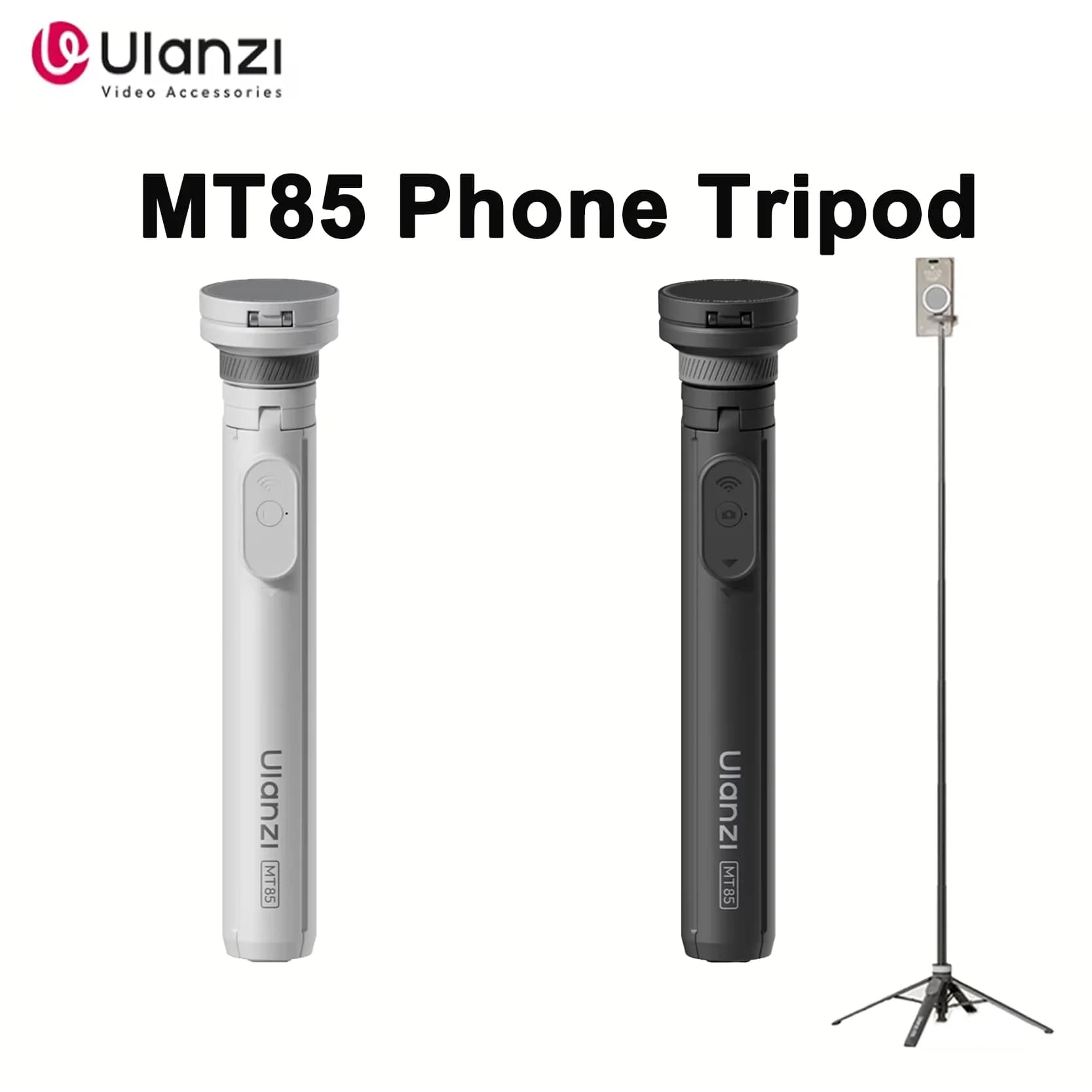 Treppiede Magnetico per Telefono Ulanzi MT85 Originale con Blocco Automatico Magsafe, Doppio Magnete Laterale, Telecomando Wireless 10m, Asta Selfie