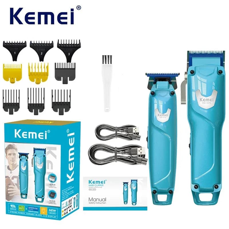 Kemei barber cutters and electric haircuts Set wireless ceramic blade with professional finish for men