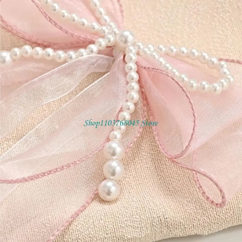 R53F 2Pieces Bowknot Curtain Tiebacks With Beaded Accent Perfect For Enhancing Room Aesthetic Functionality And Styles