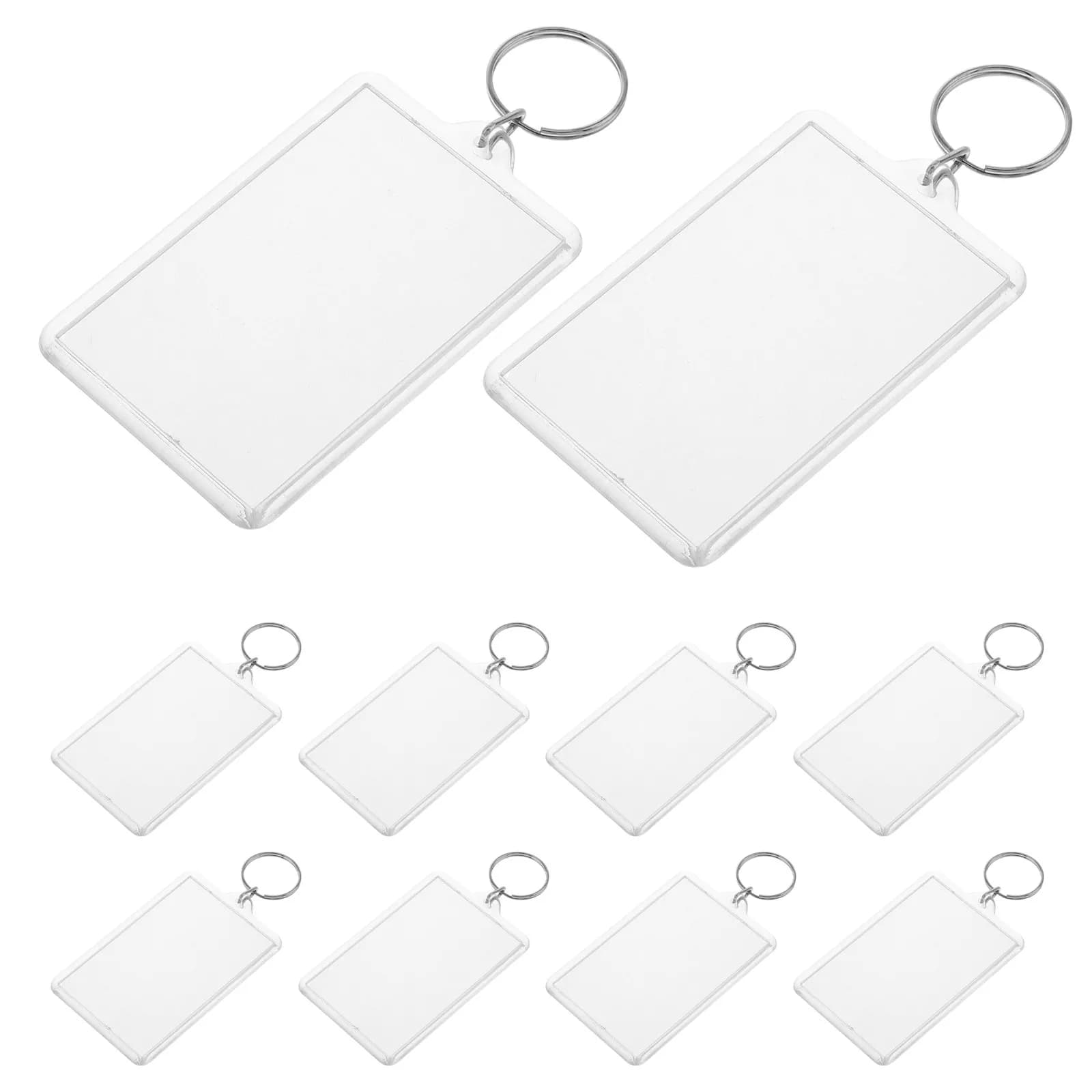 50 Pezzi Portachiavi Trasparenti con Cornice per Foto, Inserto Vuoto in Plastica, Forniture per Artigianato Fai-da-Te, Porta Immagini, Regalo, Portachiavi con Foto