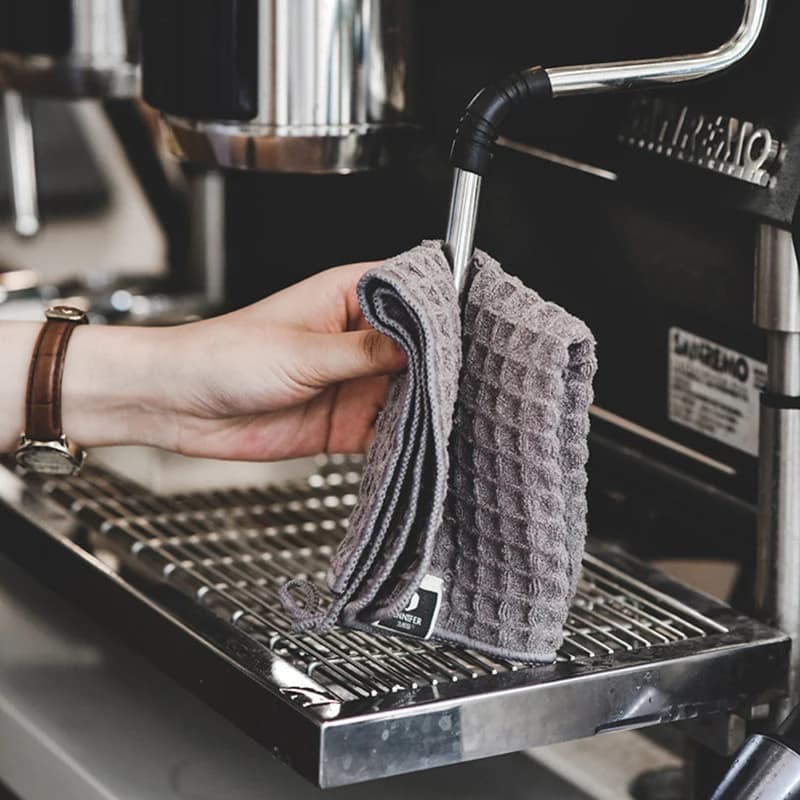 ●Barista Bar Towel Milk Tea Shop Coffee Machine Special Rag Absorbing Water Without Lint Cleaning Cloth White Small Square Towel