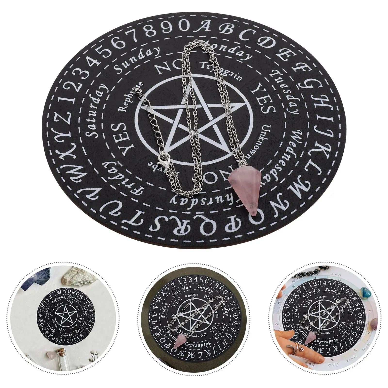 Set di 1 Tavola in Legno per Divinazione e Meditazione, Piastra Intagliata per Divinazione, Ornamento Decorativo da Appendere
