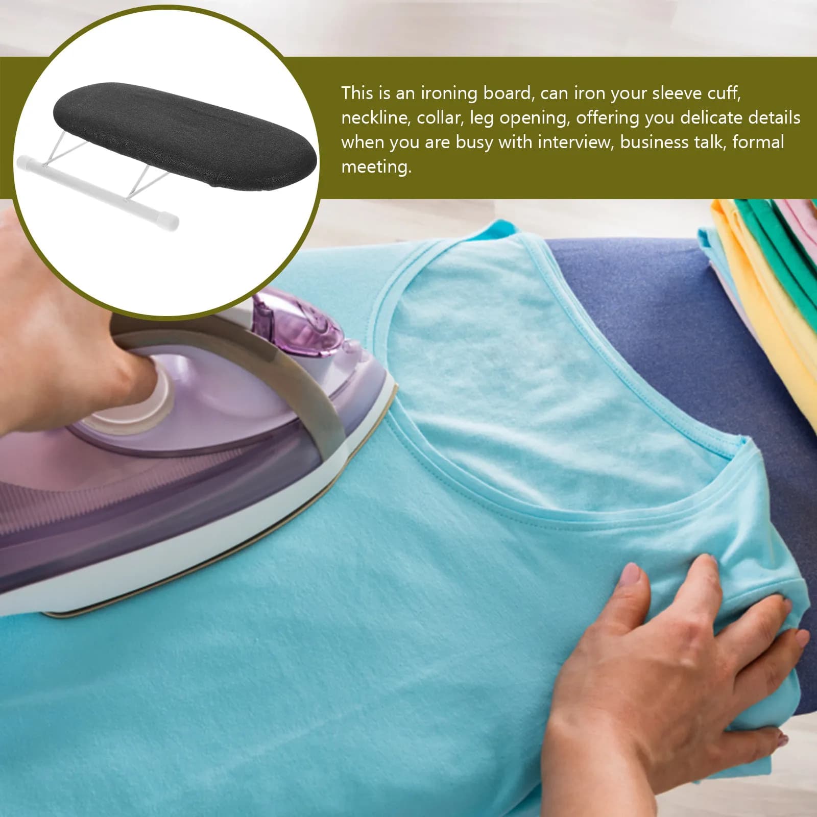 Foldable Small Ironing Board Household Compact Heat-Resistant Reusable Portable Mini Ironing Rack Stable Non-Slip Board for Home