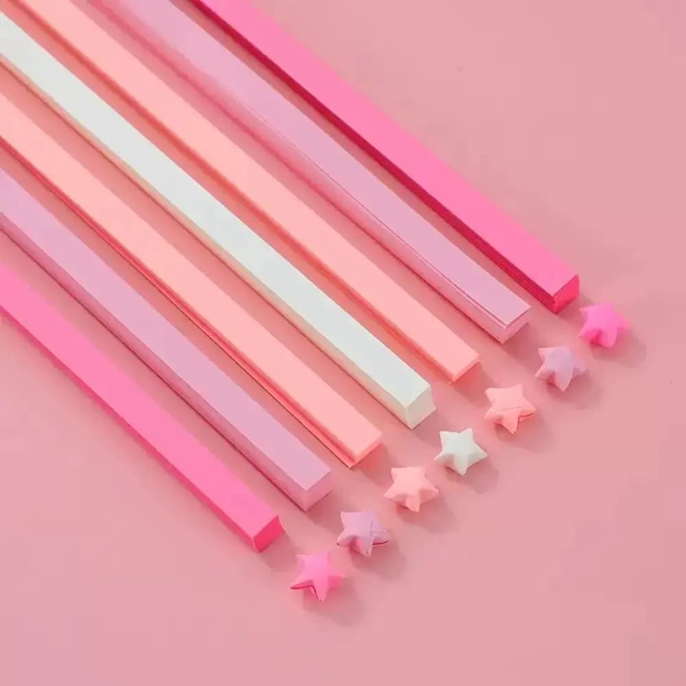 DIY Colorful Star Origami Paper Cartoon Art Craft Star Paper Strip Best Wishes Single Sided Lucky Star Origami Gift