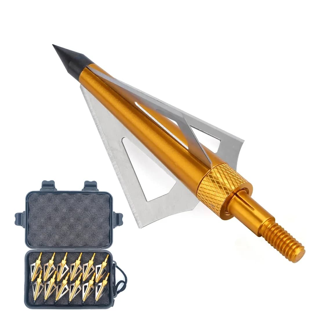 Punte di Freccia Broadheads 100 Grani 125 Grani 3 Lame Fisse per Arco Compound e Ricurvo