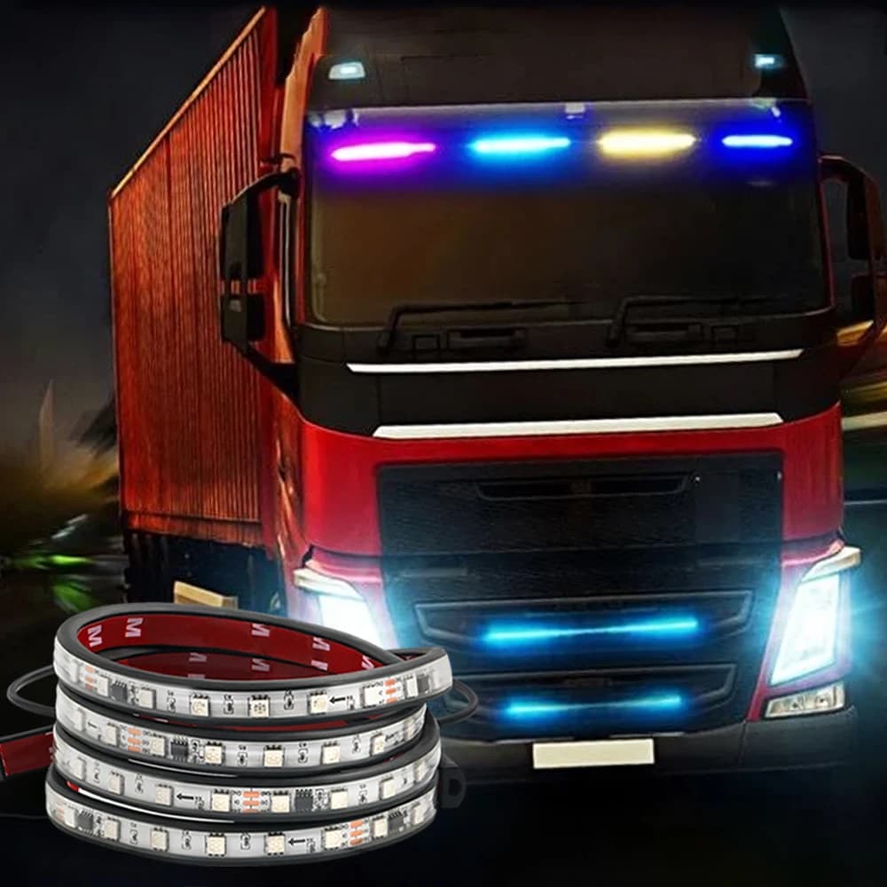 Accessori per camion 24V Luci per rimorchio Striscia luminosa DRL Streamer che scorre Avvertimento Illuminazione notturna Furgoni Bus Styling Lampade ambientali a LED