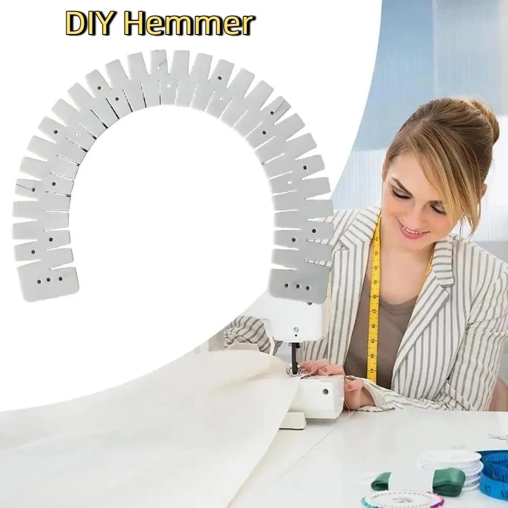 Flexible Bending Sewing Tool Portable Adjustable DIY Hemmer Time-Saving Marking Holes Curve Scale Hemming Tool Padding Sewing