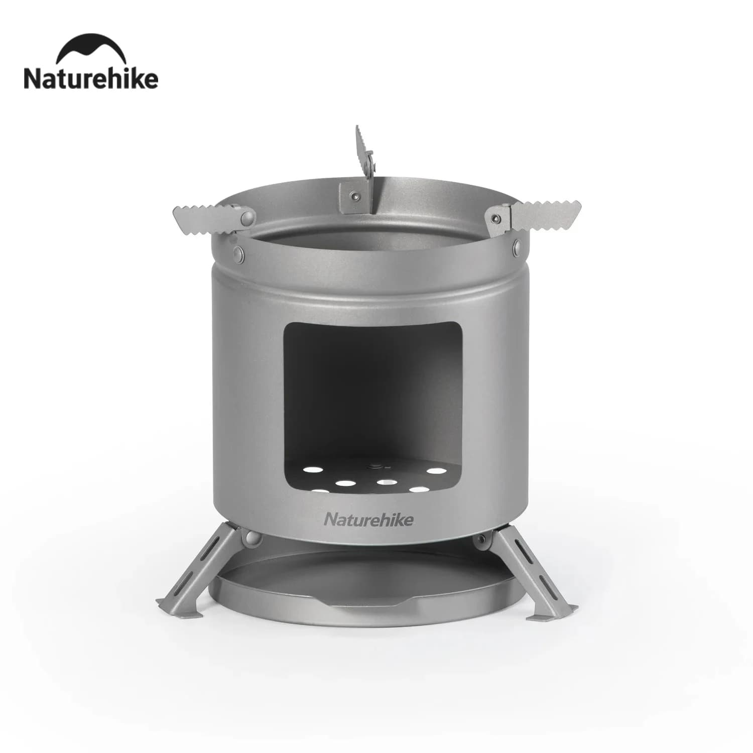 Naturehike 2026 New Mini Wood Stove in Titanium Portable with Support Ultralight Folding 10Kg High Load Capacity for Camping
