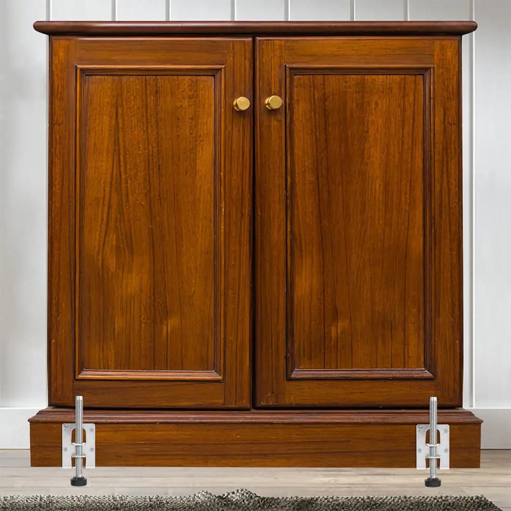 4 Pezzi Piedini Regolabili per Mobili, Antiscivolo, Resistenti, Supporti per Livellamento Gambe di Armadi e Tavoli, Altezza Regolabile