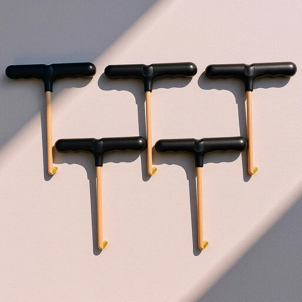 5Pcs T-Shaped Shoelace Puller Tightener Ergonomic Handle Finger Grooves Sturdy Shoe Lace Tool for Roller Skates Hockey Boots